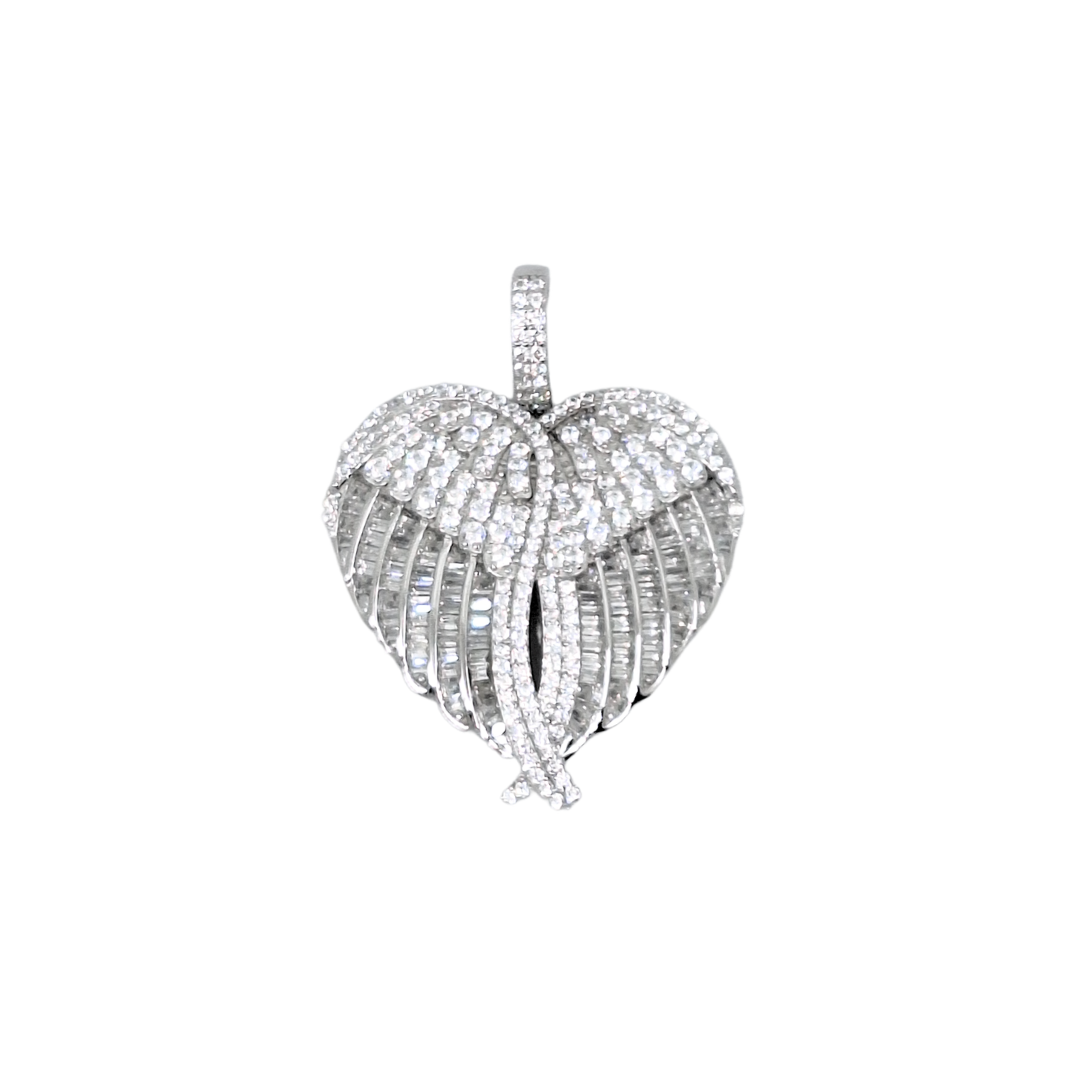 Silver Cubic Zirconia Angel Wings Pendant