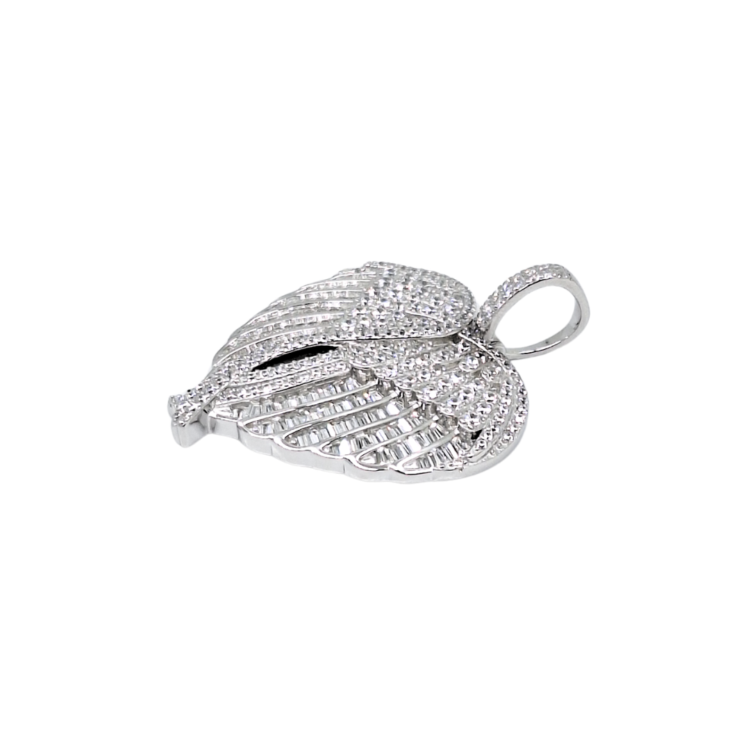 Silver Cubic Zirconia Angel Wings Pendant