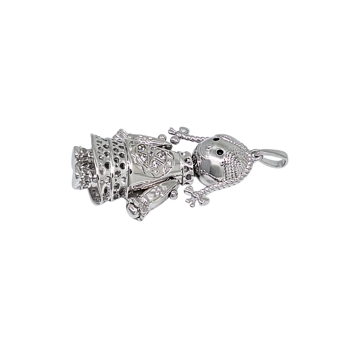 Silver Cubic Zirconia Ragdoll Pendant