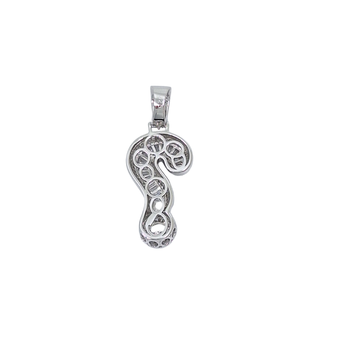 Silver Cubic Zirconia Question Mark pendant