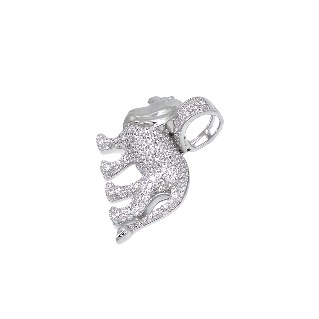 Silver Cubic Zirconia Lion Pendant