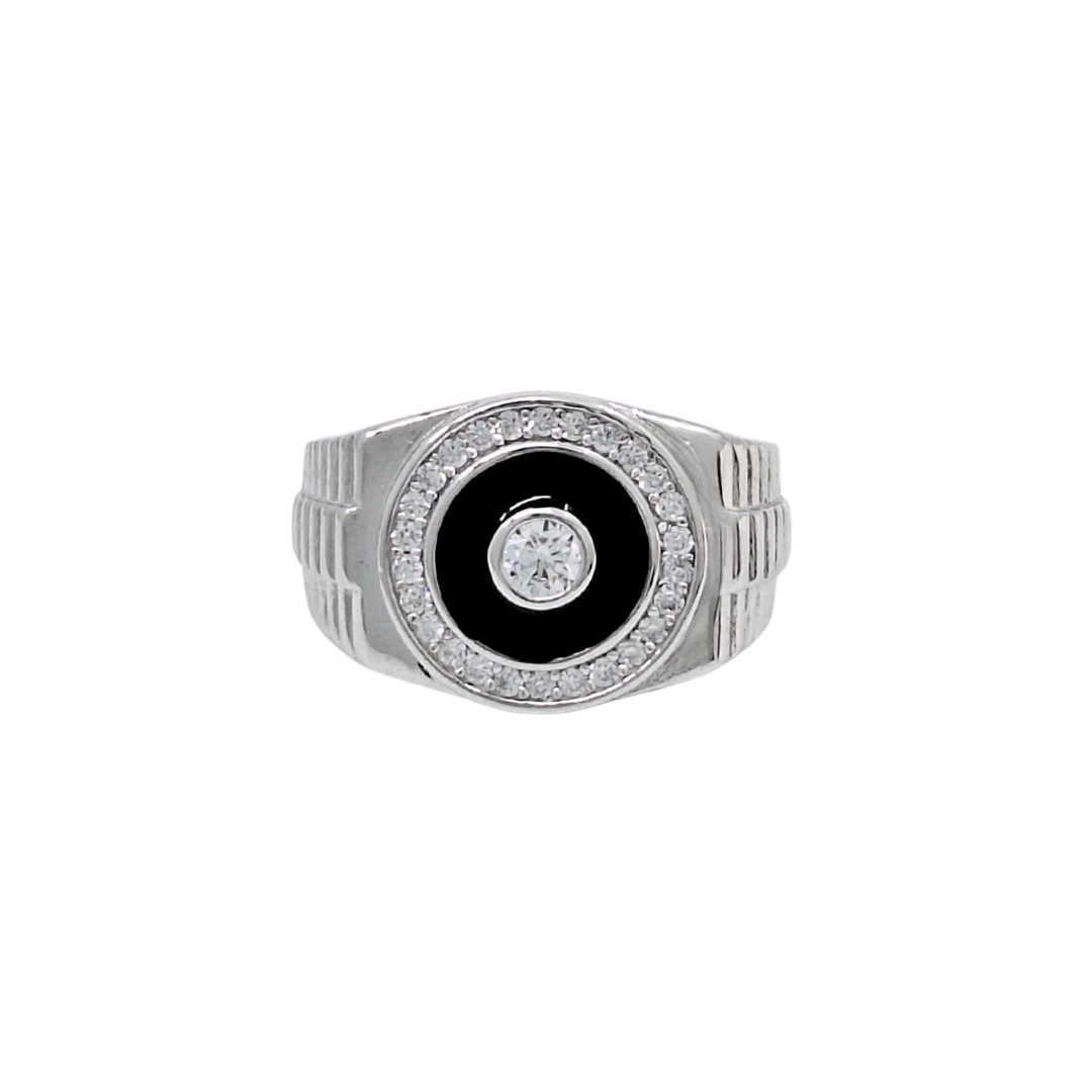 Silver Rolex Style CZ Ring