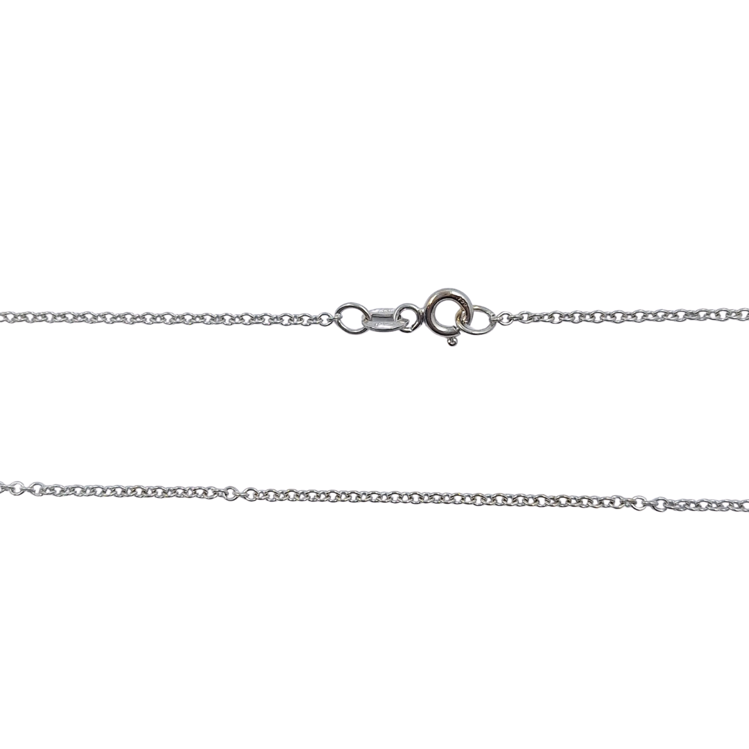 18ct White Gold Diamond Cluster Pendant 18"
