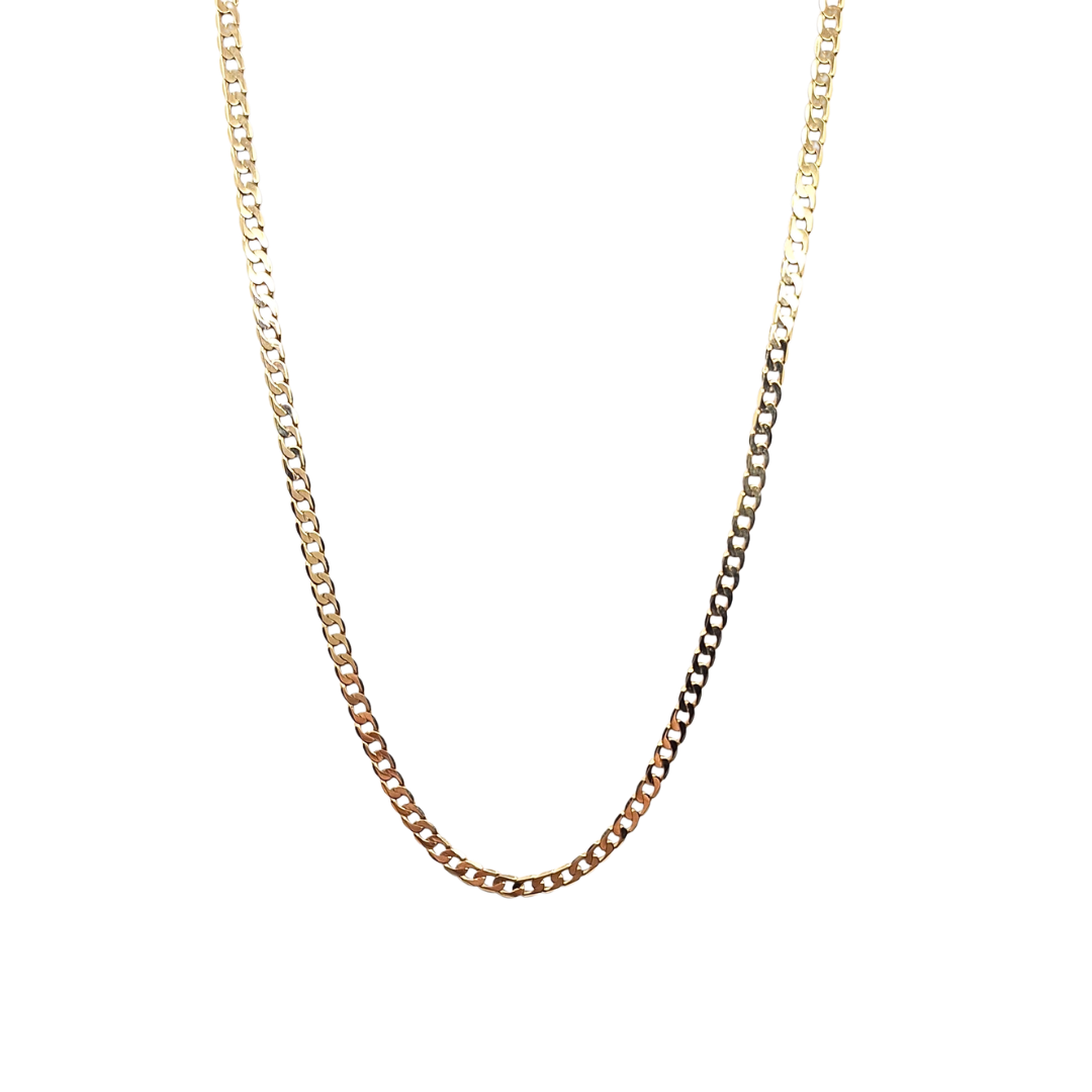 9ct Yellow Gold Solid Curb Chain 24"