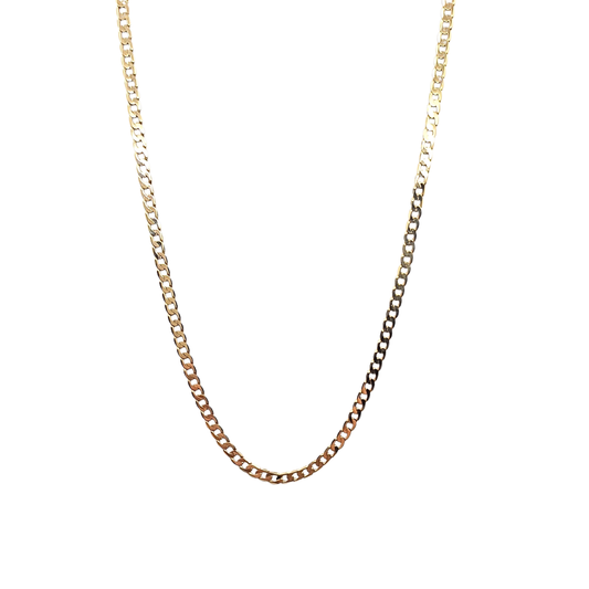 9ct Yellow Gold Solid Curb Chain 24"