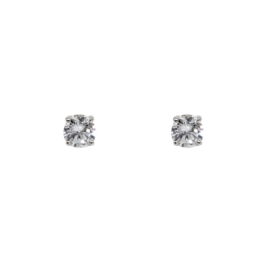 9ct White Gold Cubic Zirconia Stud Earrings