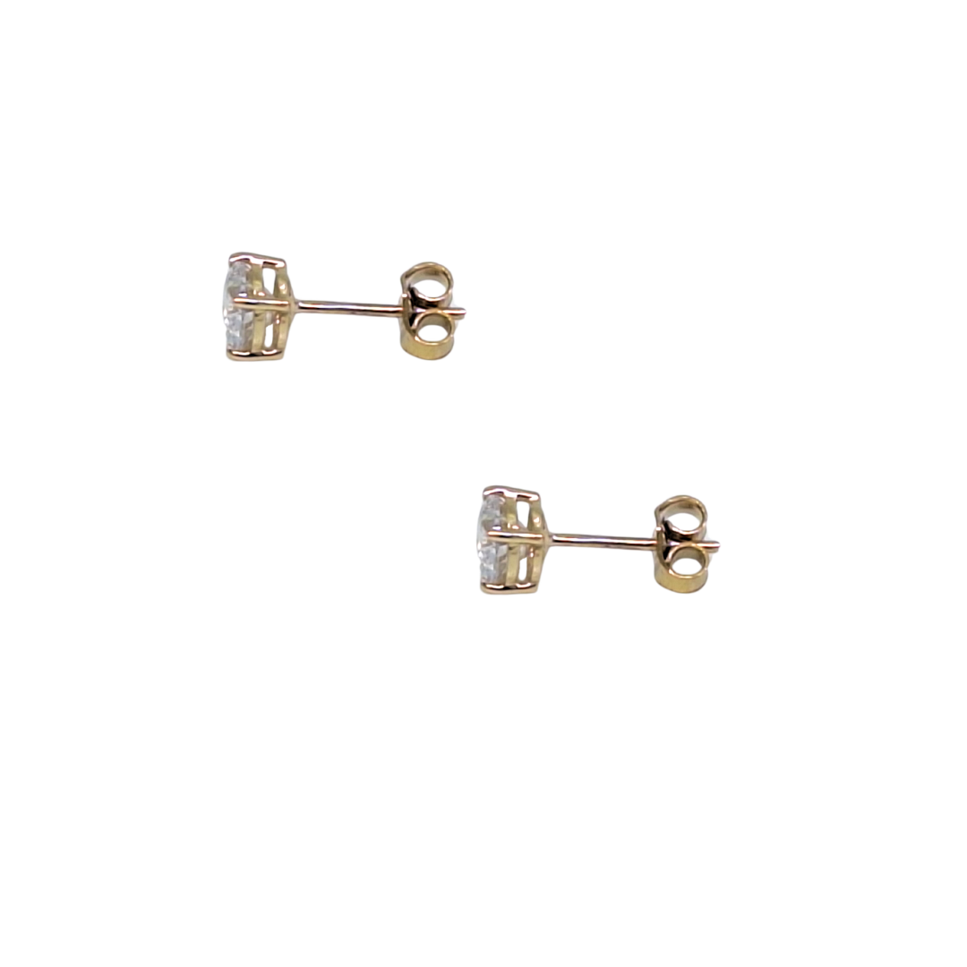9ct Yellow Gold Cubic Zirconia Stud Earrings