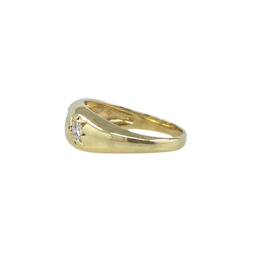 9ct Yellow Gold CZ Three Stone Ring