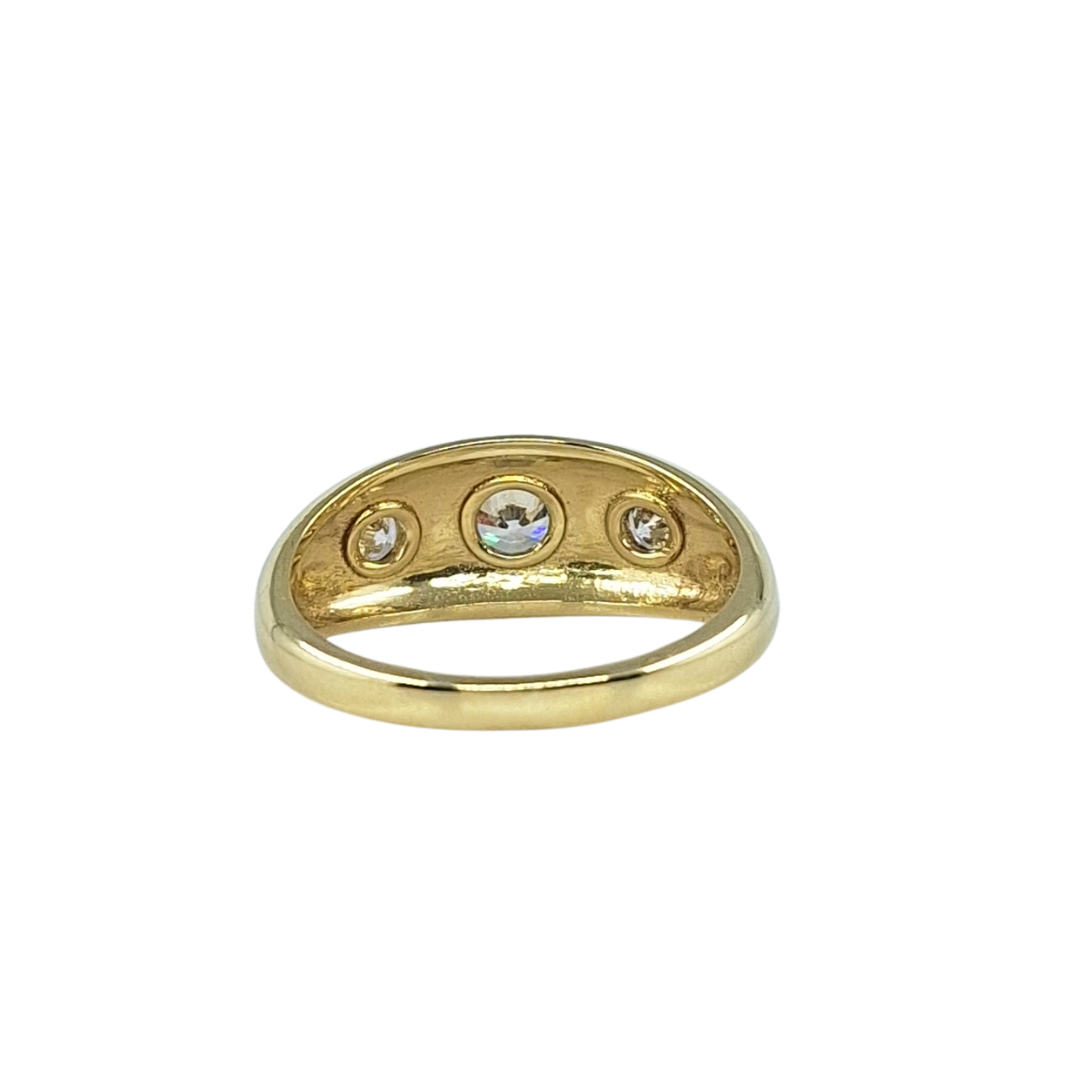 9ct Yellow Gold CZ Three Stone Ring