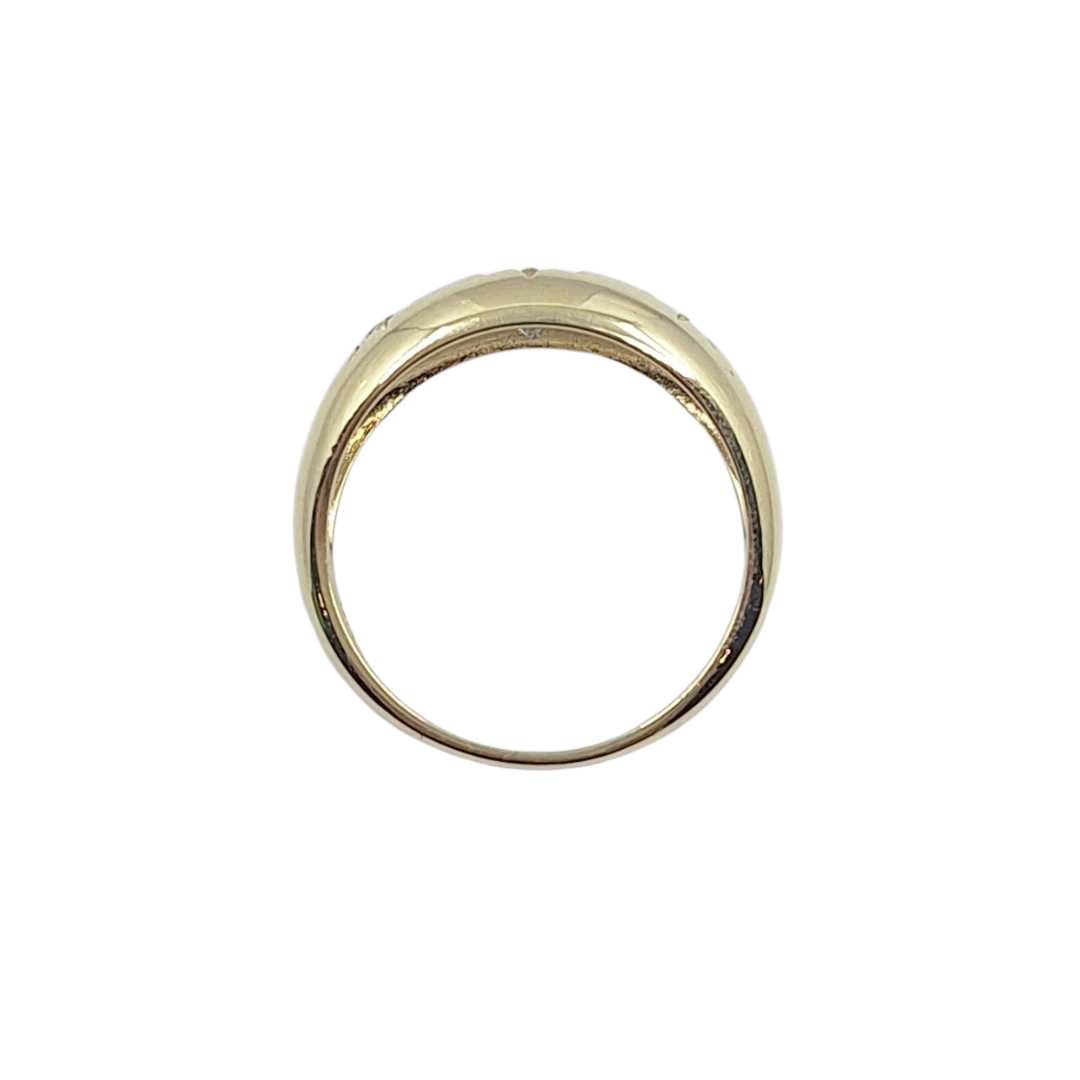9ct Yellow Gold CZ Three Stone Ring