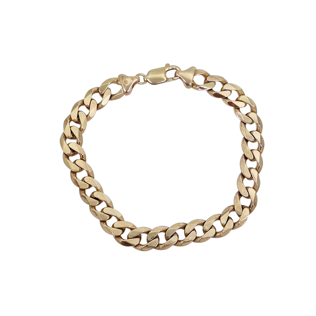 9ct Yellow Gold Curb Bracelet 9"