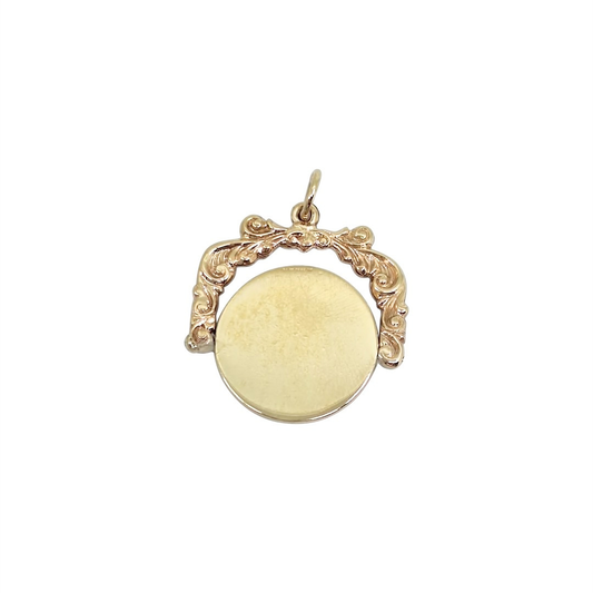 9ct Yellow Gold Decorative Disc pendant