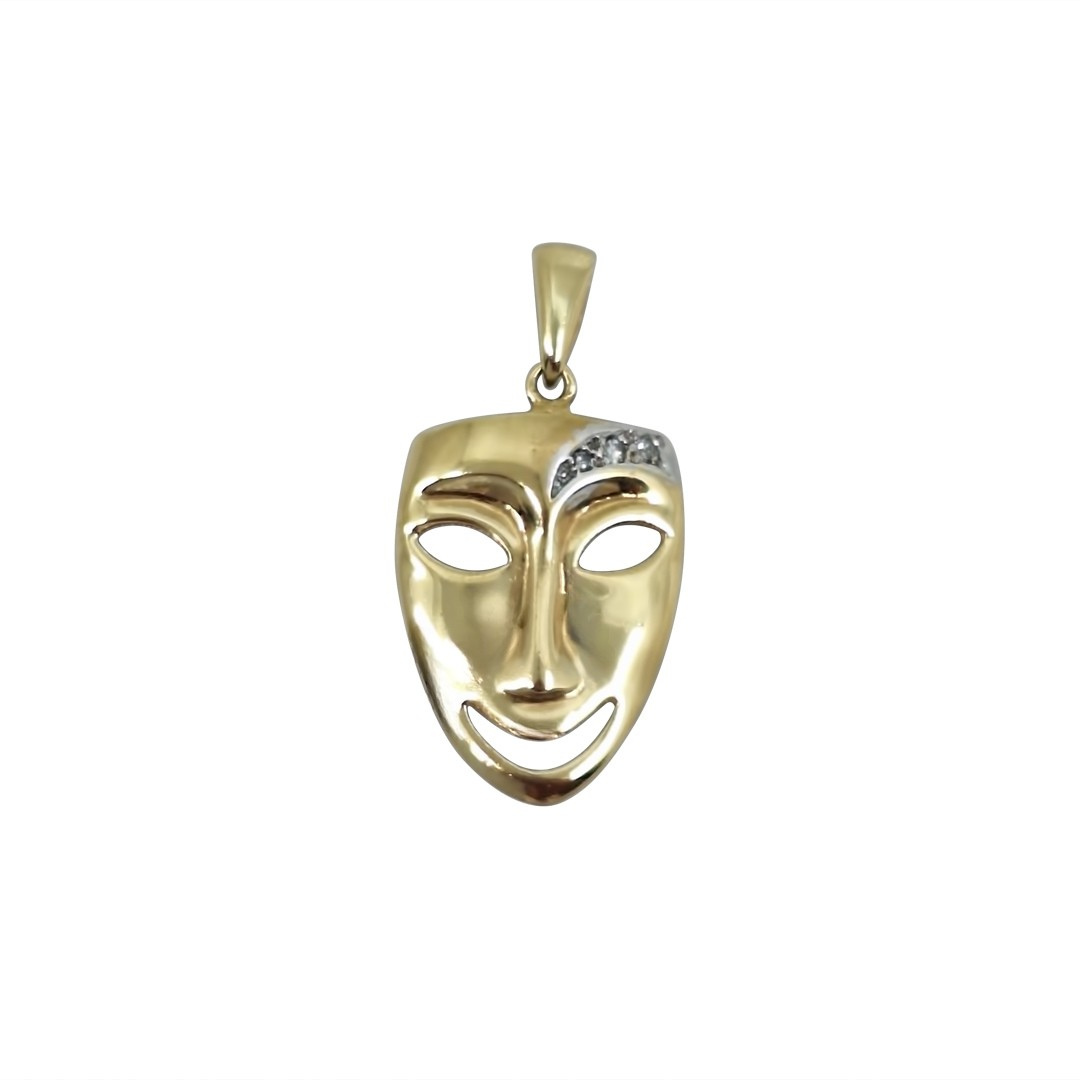 9ct Yellow Gold Mask Pendant