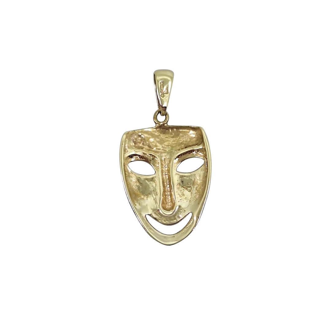 9ct Yellow Gold Mask Pendant