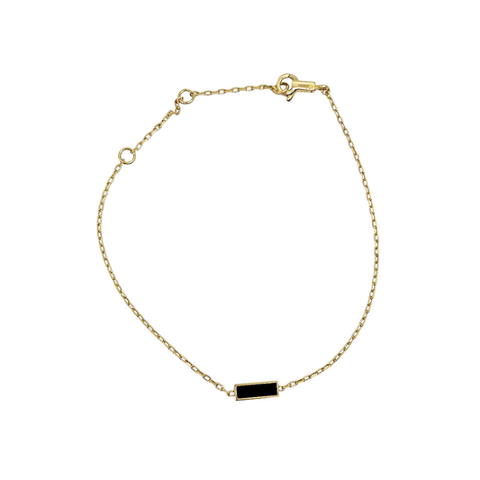 18ct Yellow Gold Celine Onyx Bracelet 7.5"