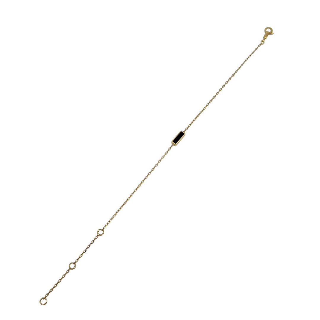 18ct Yellow Gold Celine Onyx Bracelet 7.5"