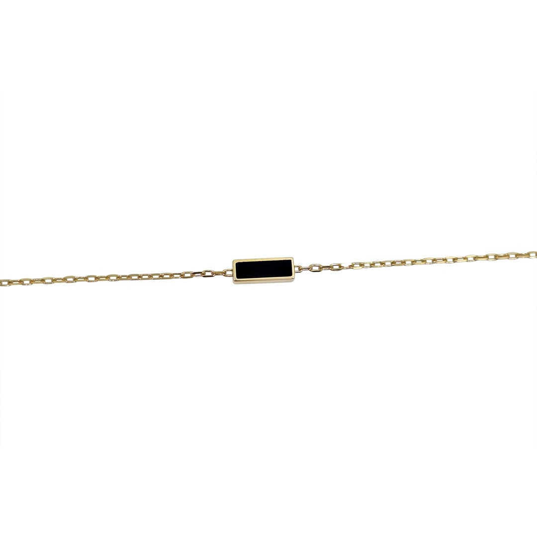 18ct Yellow Gold Celine Onyx Bracelet 7.5"