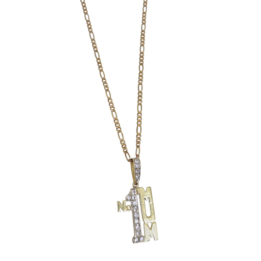 9ct Yellow Gold Mum Pendant & Chain 20"