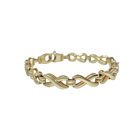 9ct Yellow Gold Fancy Link Bracelet 7"