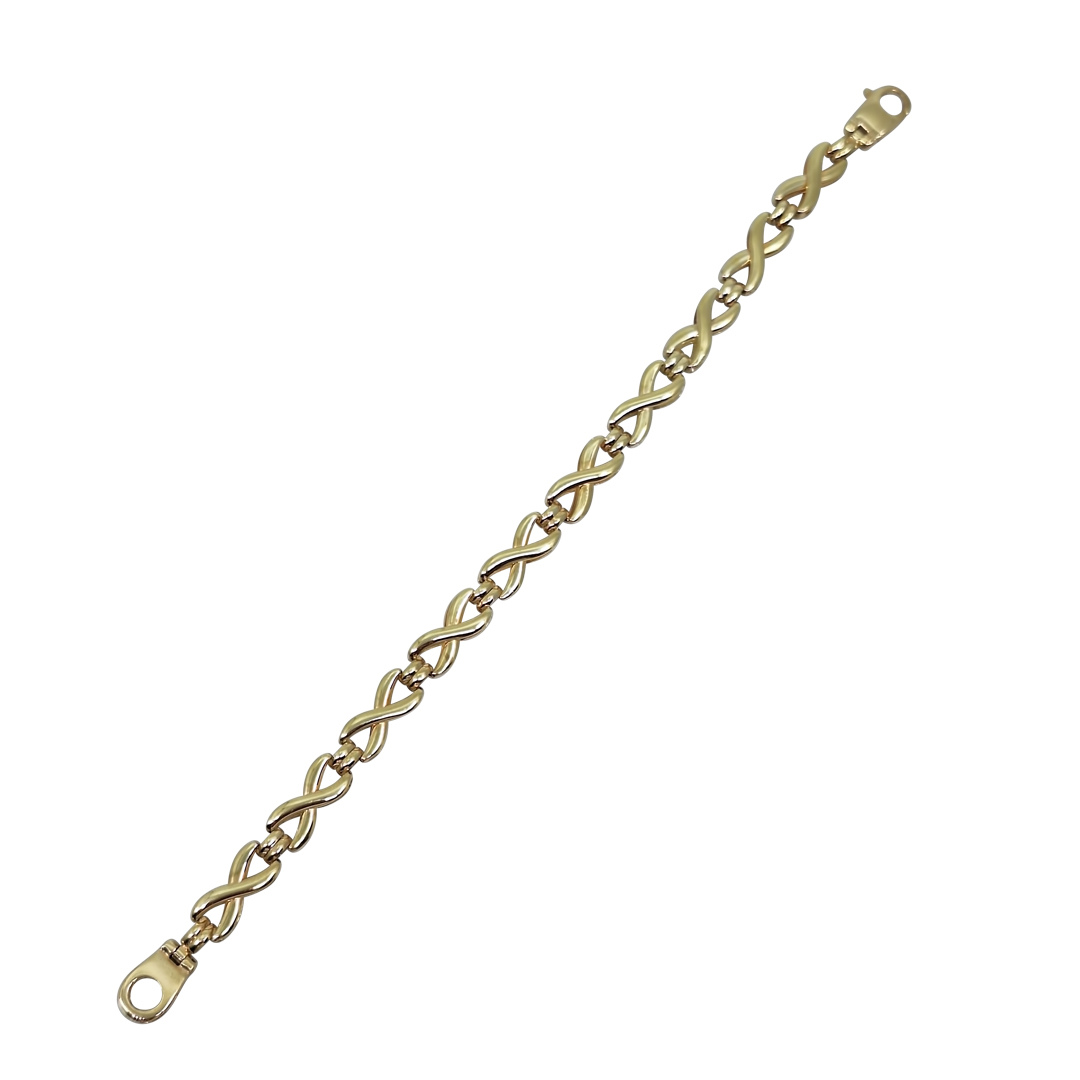 9ct Yellow Gold Fancy Link Bracelet 7"