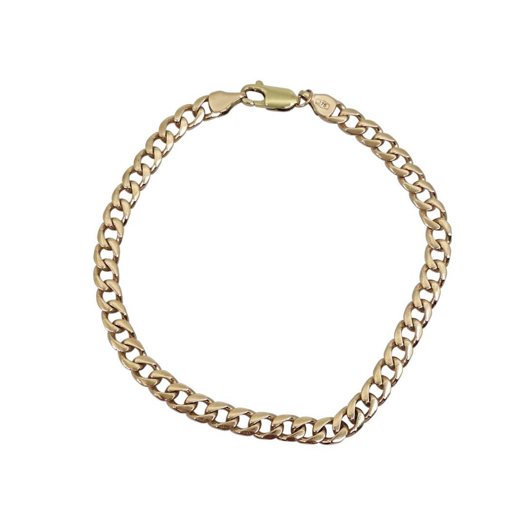 9ct Yellow Gold Curb Bracelet 7.5"