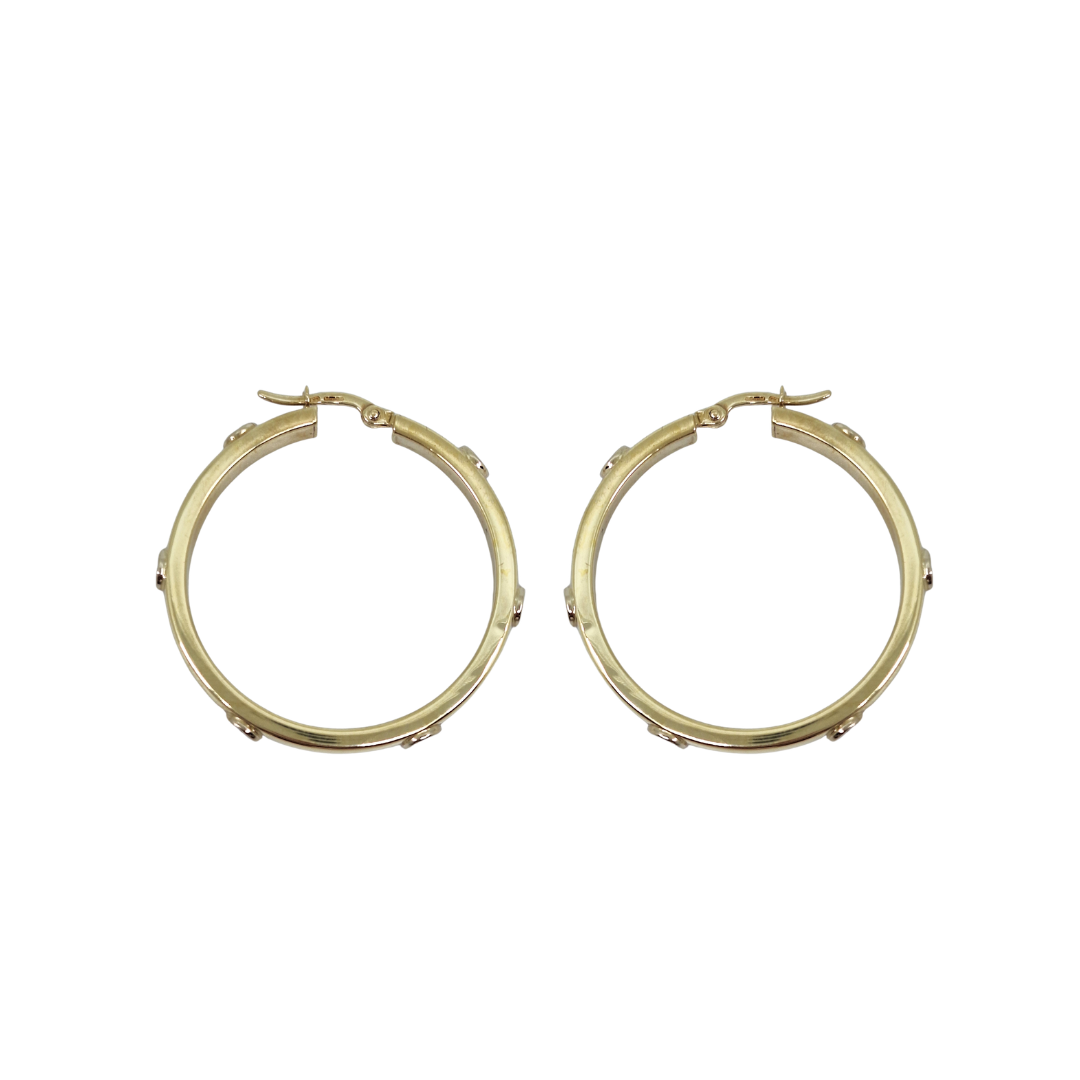 9ct Two Colour Gold Hoops