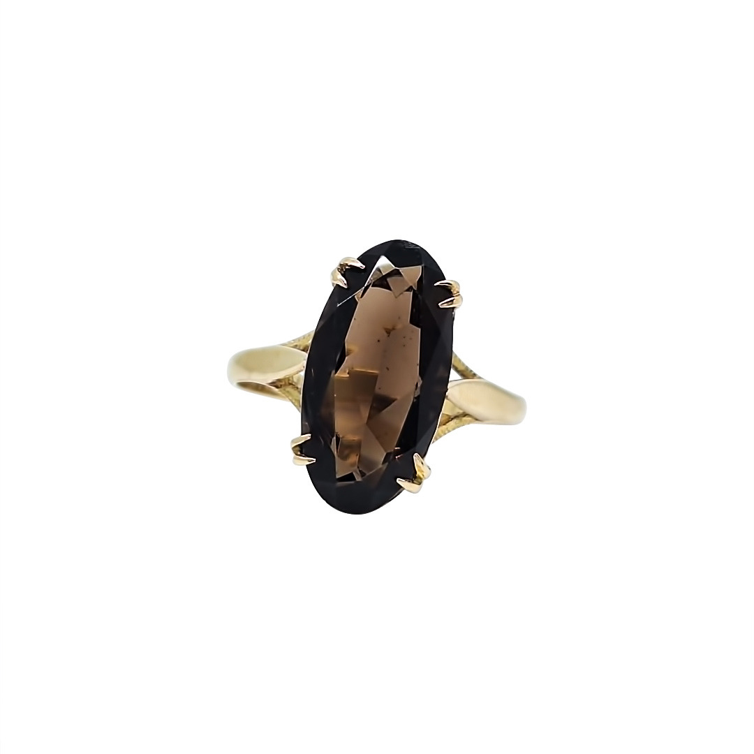 9ct Yellow Gold Smokey Quartz Ring
