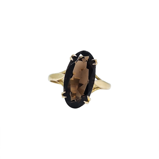 9ct Yellow Gold Smokey Quartz Ring
