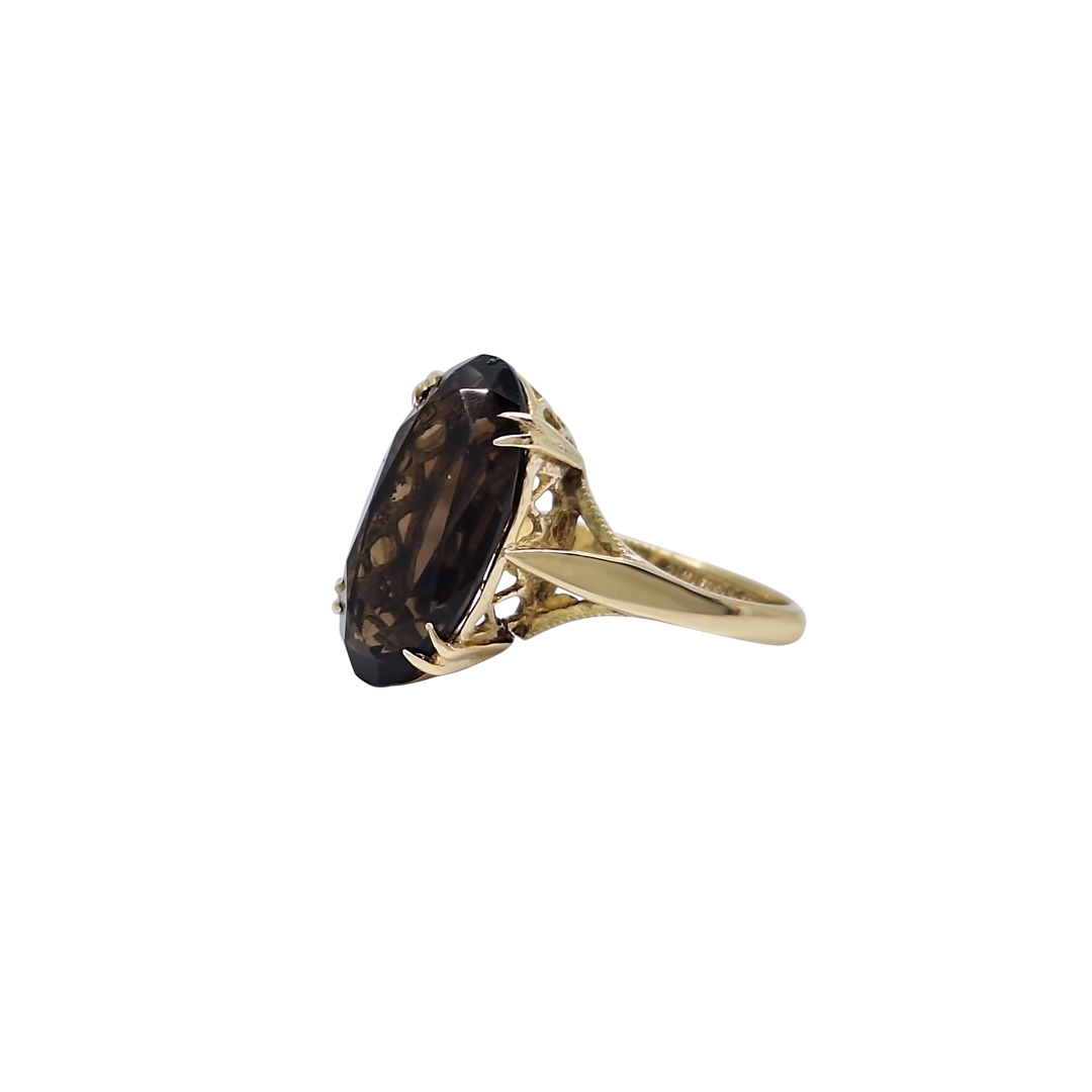 9ct Yellow Gold Smokey Quartz Ring