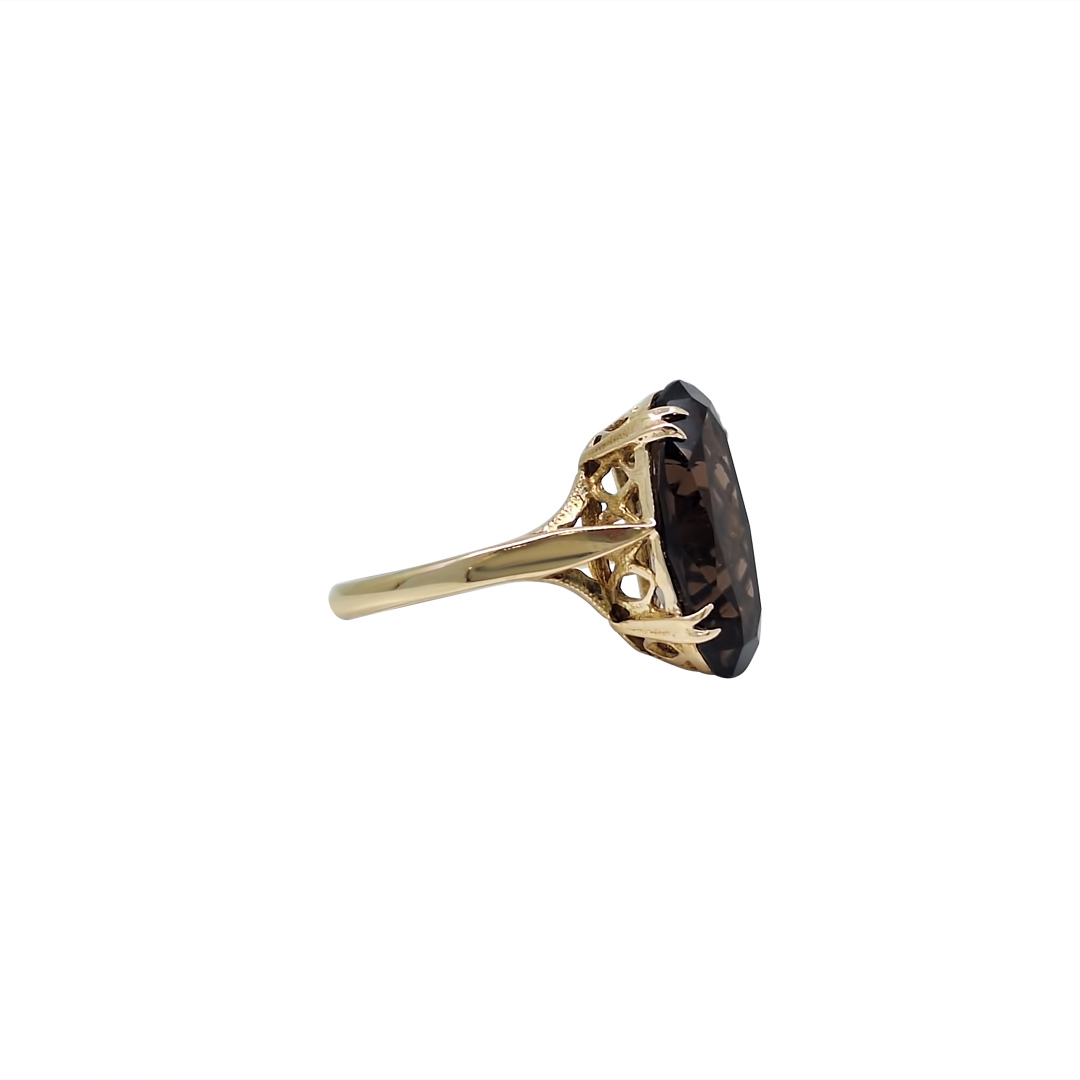 9ct Yellow Gold Smokey Quartz Ring