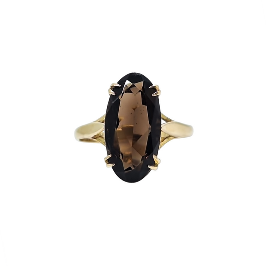 9ct Yellow Gold Smokey Quartz Ring