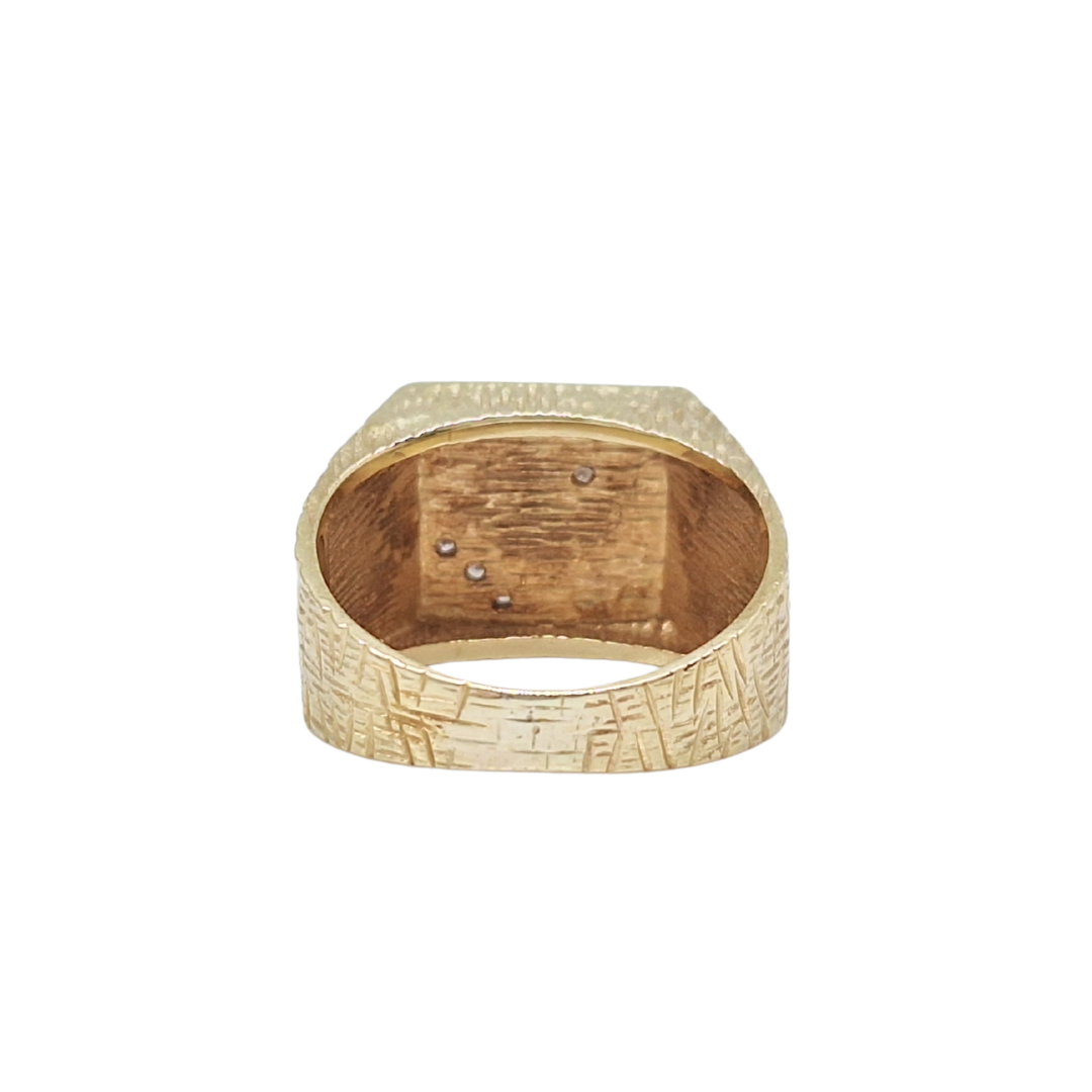 9ct Yellow Gold Diamond Set Signet Ring