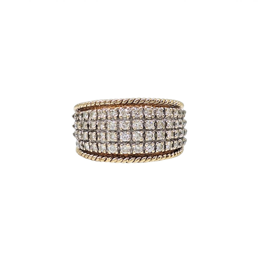 9ct Yellow Gold Diamond Band Ring