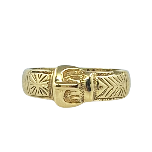 9ct Yellow Gold Buckle Ring