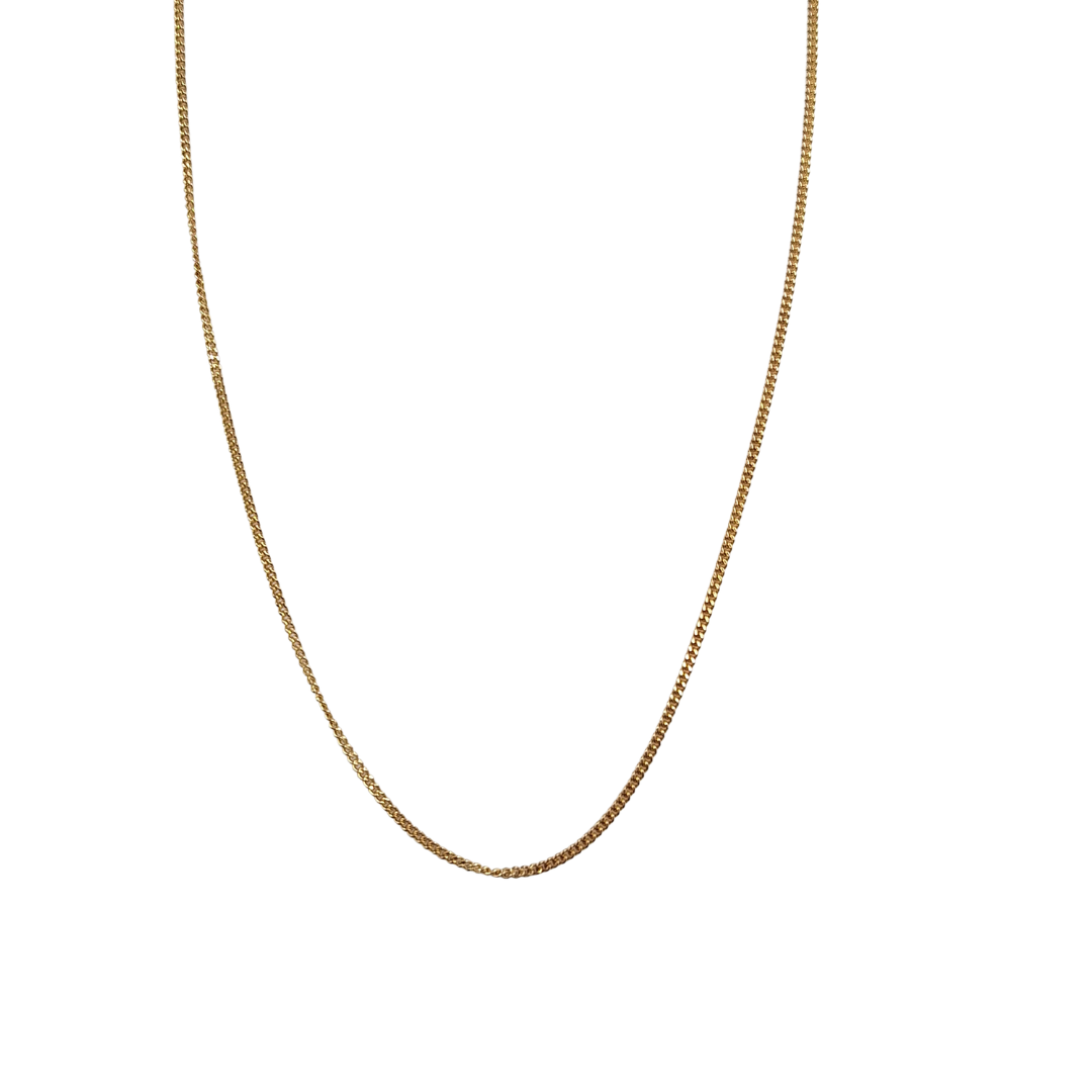 9ct Yellow Gold Fine Curb Chain 18"