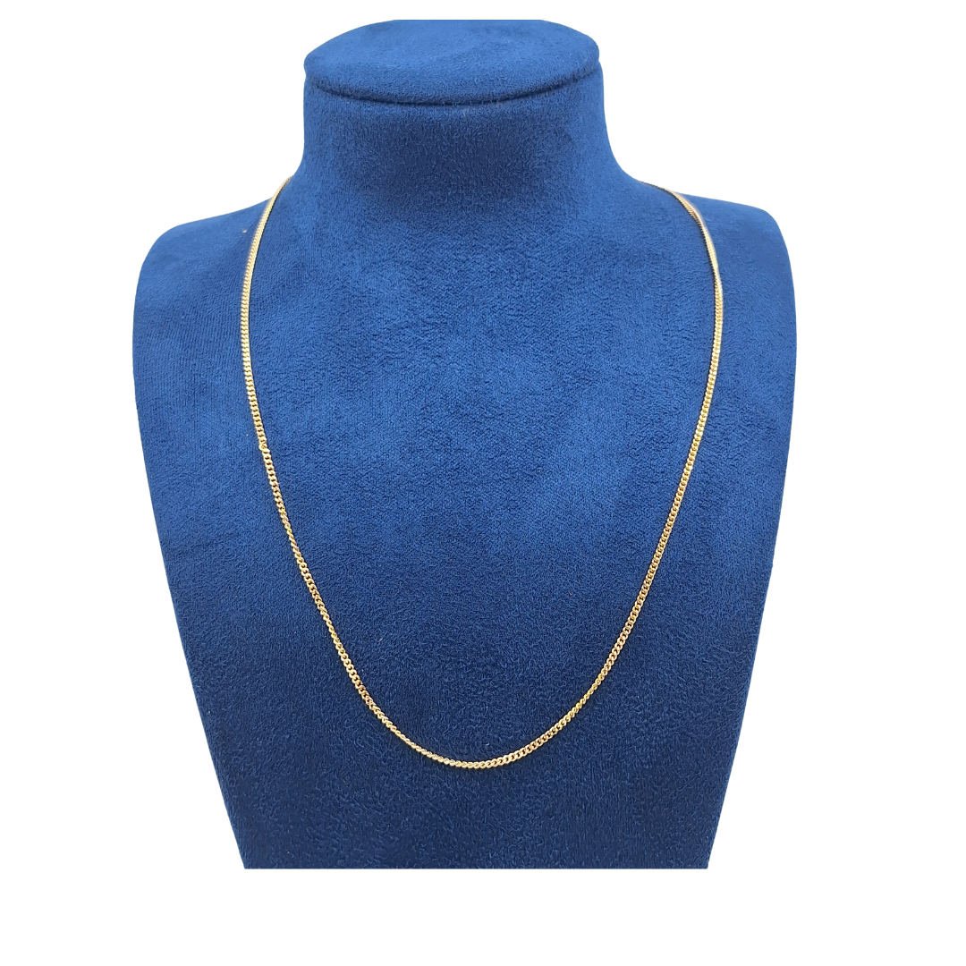 9ct Yellow Gold Fine Curb Chain 18"
