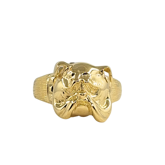 9ct Yellow Gold Bulldog Ring