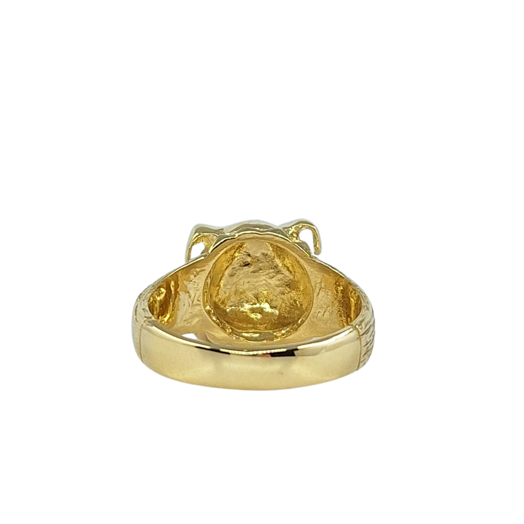 9ct Yellow Gold Bulldog Ring