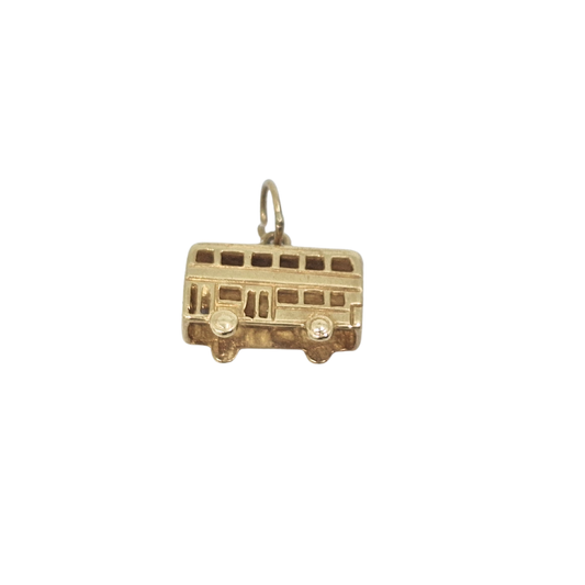 9ct Yellow Gold Double Decker Bus Charm