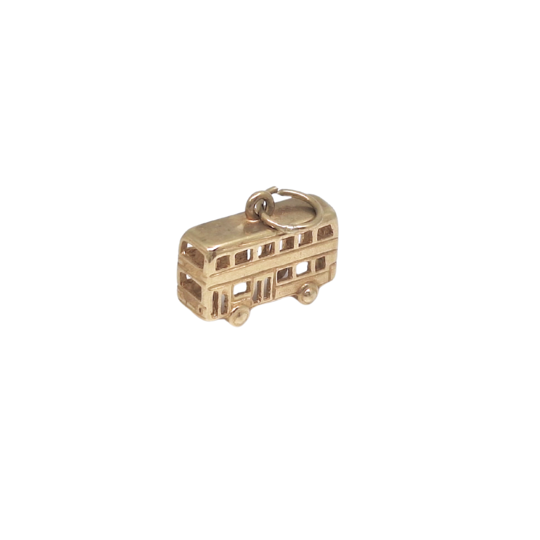 9ct Yellow Gold Double Decker Bus Charm