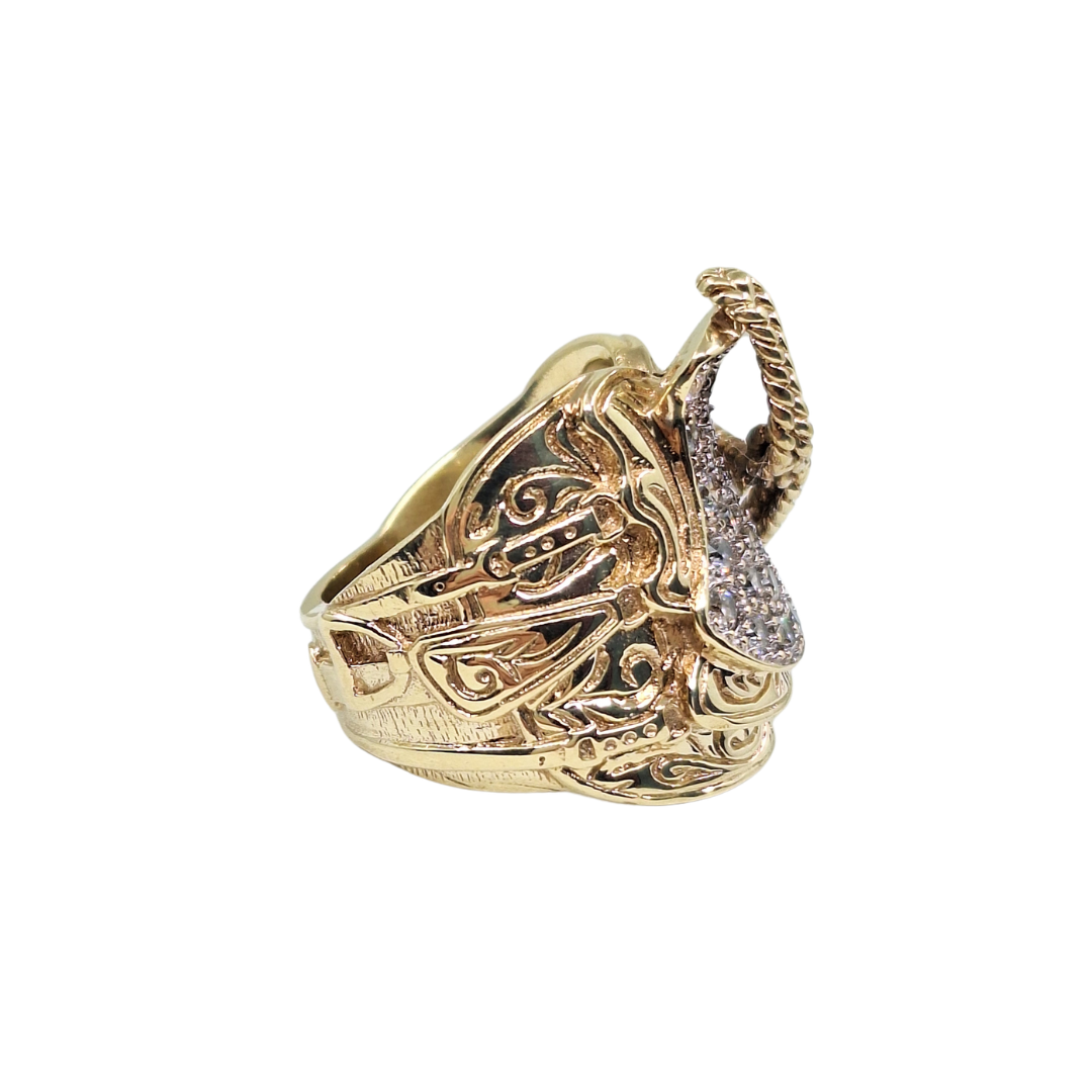 9ct Yellow Gold Cubic Zirconia Saddle Ring