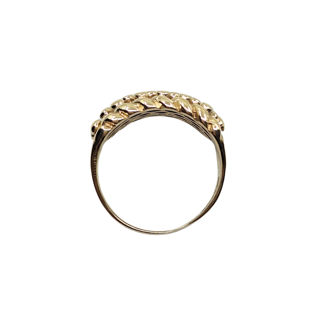 9ct Yellow Gold Woven Keeper Ring