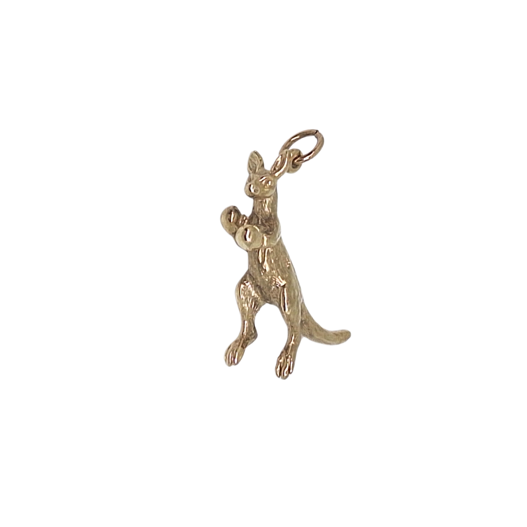 9ct Yellow Gold Boxing Kangaroo Charm