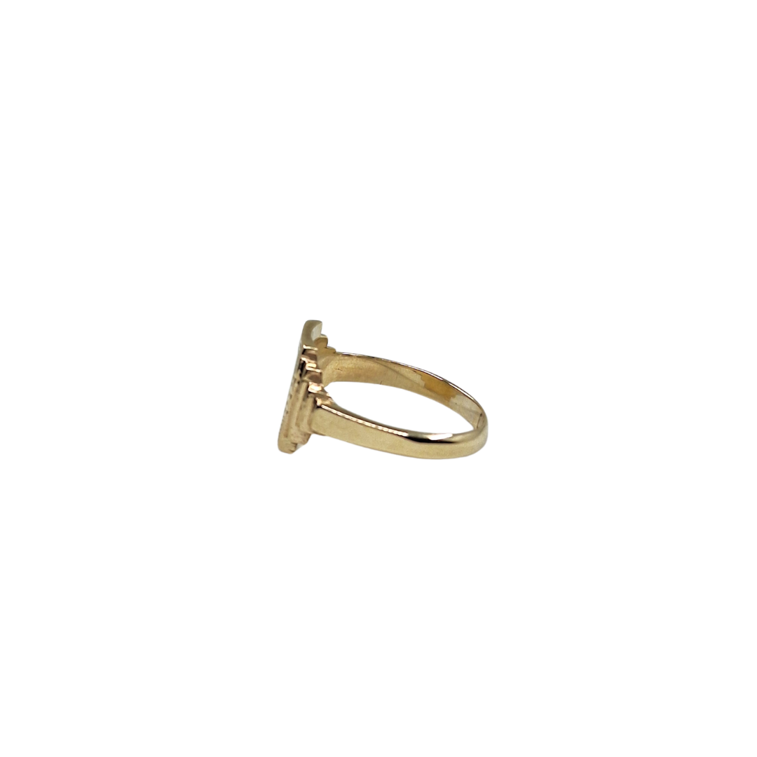 9ct Yellow Gold L Engraved Baby Signet Ring