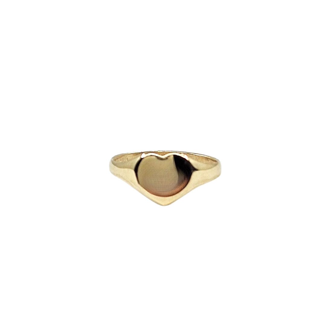 9ct Yellow Gold Heart Baby Signet Ring