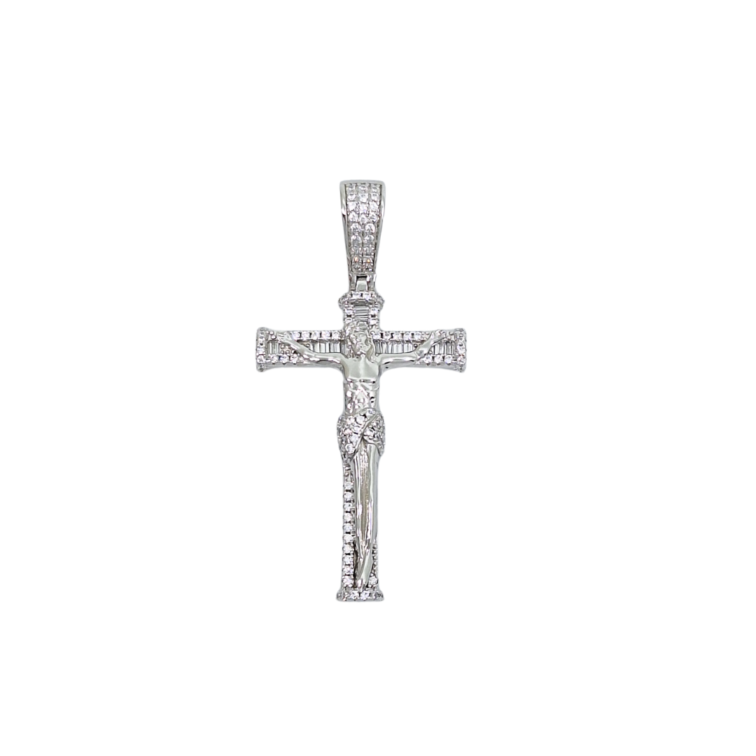 Silver Cubic Zirconia Crucifix