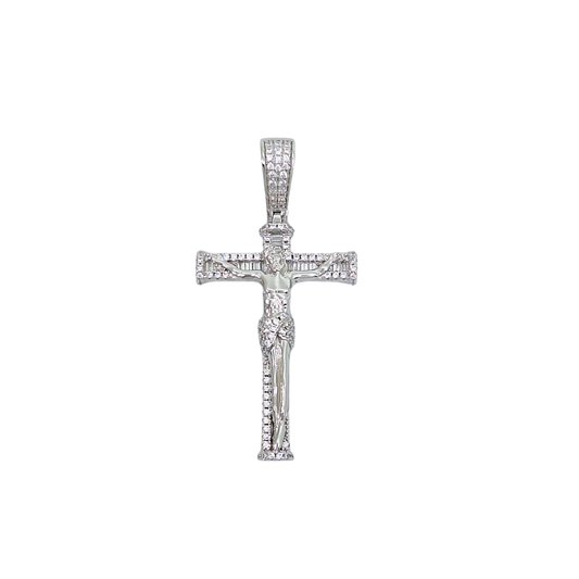 Silver Cubic Zirconia Crucifix