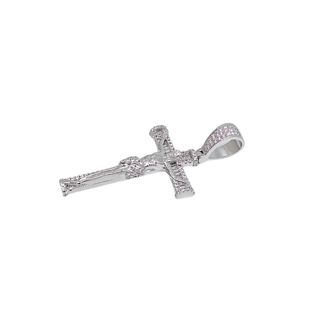 Silver Cubic Zirconia Crucifix
