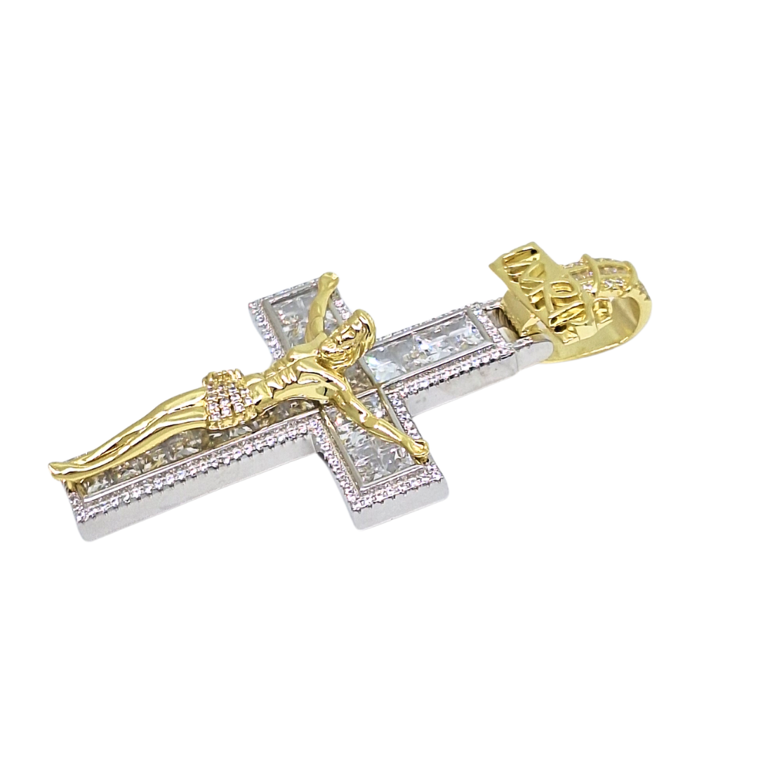 Silver /Gold Plated CZ Crucifix