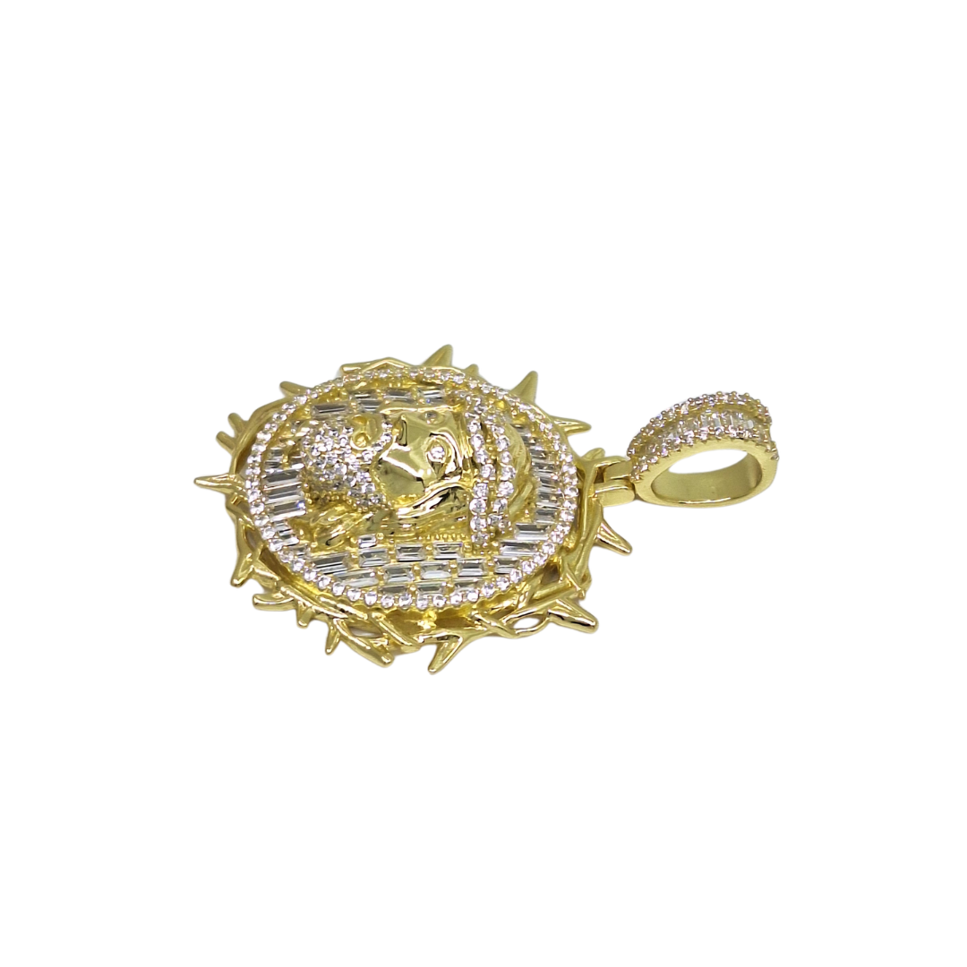 Silver / Gold Plated CZ Jesus Head Pendant